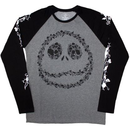 Picture of The Nightmare Before Christmas Unisex Raglan T-Shirt: Floral Jack Embellished