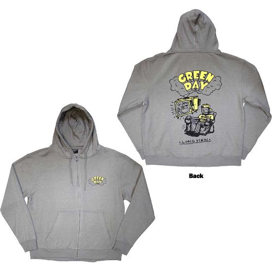 Picture of Green Day Unisex Zipped Hoodie: Longview Doodle Back Print