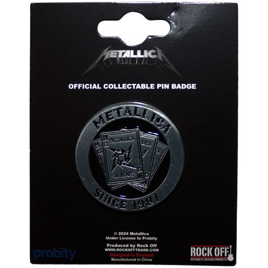 Picture of Metallica Pin Badge: 30th Anniversary Playing Card