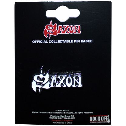 Picture of Saxon Pin Badge: White Logo