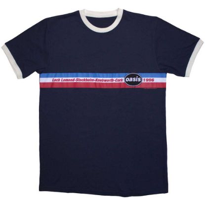 Picture of Oasis Unisex Ringer T-Shirt: 1996 Tour Horizontal Stripes Ringer