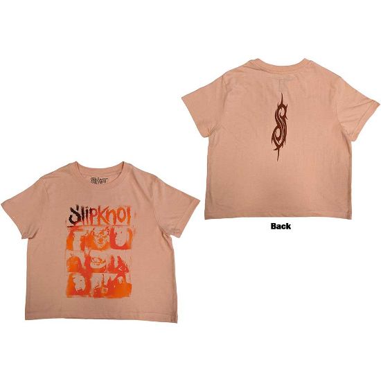 Picture of Slipknot Ladies Crop Top: The End, So Far Faces Grid Back Print