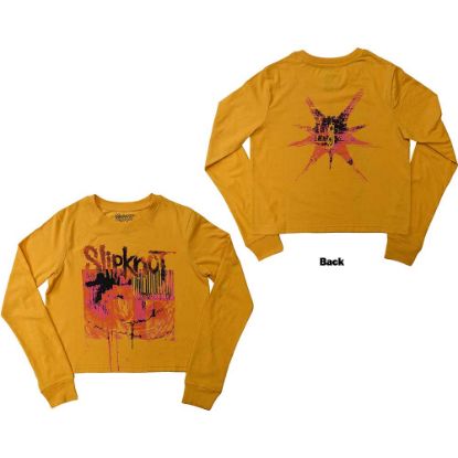Picture of Slipknot Ladies Long Sleeve Crop Top: The End, So Far Barcode Back Print