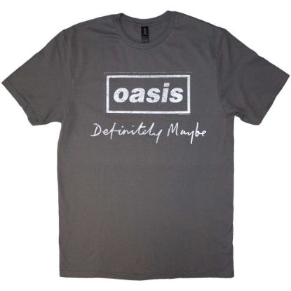 Picture of Oasis Unisex T-Shirt: Definitely Maybe Distressed Text Logo