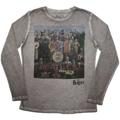 Picture of The Beatles Unisex Long Sleeve T-Shirt: Sgt Pepper Stone Wash