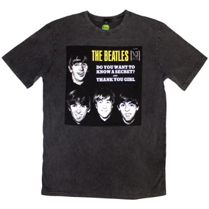 Picture of The Beatles Unisex Stone Wash T-Shirt: VJ Secret Sleeve