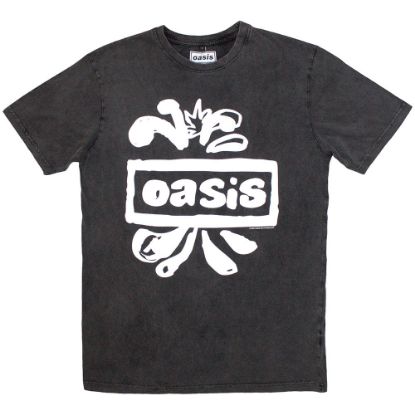 Picture of Oasis Unisex Stone Wash T-Shirt: Logo Splat