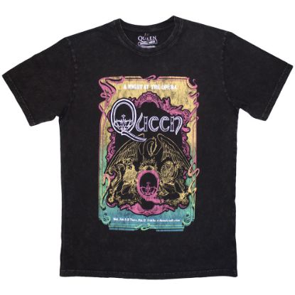 Picture of Queen Unisex Stone Wash T-Shirt: A Night At The Opera Tour '76