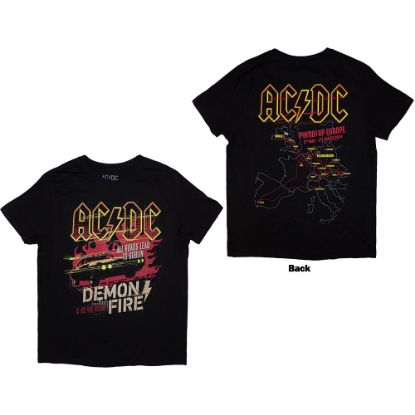 Picture of AC/DC Unisex T-Shirt: Demon Fire PWR-UP EU Tour '24 Ex-Tour Back Print (XXX-Large)