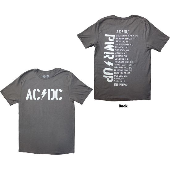 Picture of AC/DC Unisex T-Shirt: Logo PWR-UP EU Tour '24 Ex-Tour Back Print