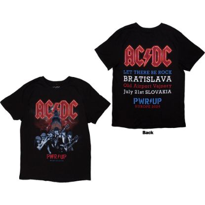 Picture of AC/DC Unisex T-Shirt: PWR-UP Bratislava '24 Ex-Tour Back Print (Small)