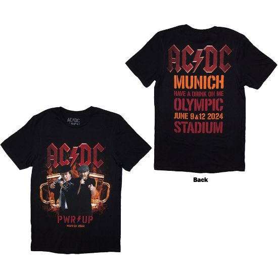 Picture of AC/DC Unisex T-Shirt: PWR-UP Munich '24 Ex-Tour Back Print (Small)