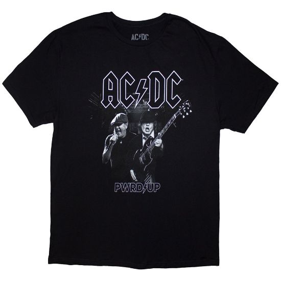 Picture of AC/DC Unisex T-Shirt: PWRD-UP B&W Photo Ex-Tour (X-Large)