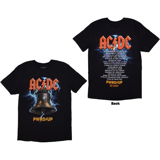 Picture of AC/DC Unisex T-Shirt: PWRD-UP In Rock We Trust Ex-Tour Back Print