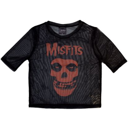 Picture of Misfits Ladies Crop Top: Orange Logo & Skull Mesh