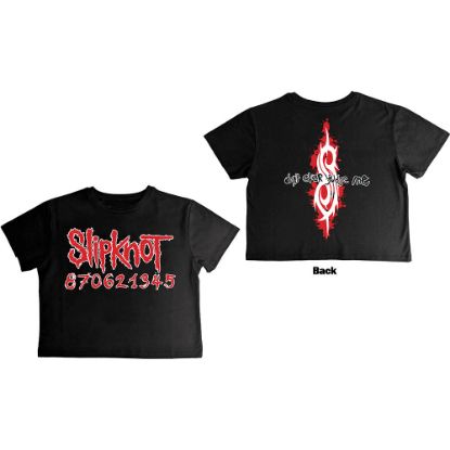 Picture of Slipknot Ladies Crop Top: Don't Ever Judge Me Back Print