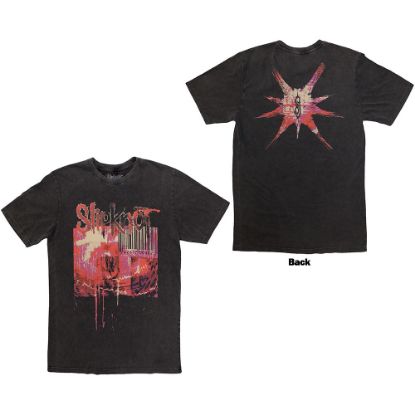 Picture of Slipknot Unisex Stone Wash T-Shirt: The End, So Far Barcode Back Print
