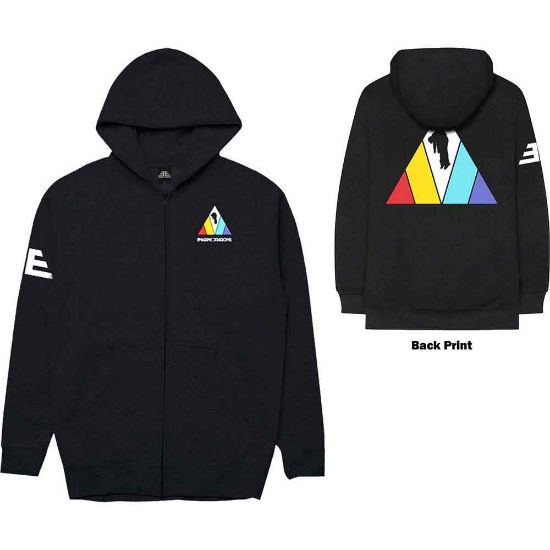 Picture of Imagine Dragons Unisex Zipped Hoodie: Triangle Back Print