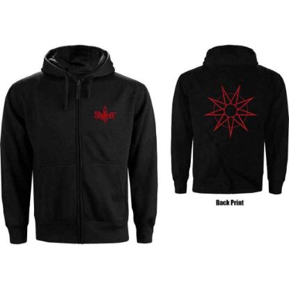 Picture of Slipknot Unisex Zipped Hoodie: 9 Point Star Back Print
