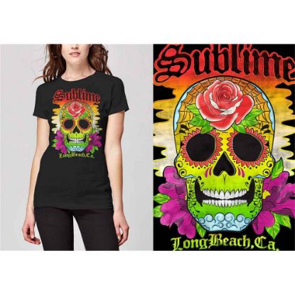 Picture of Sublime Ladies T-Shirt: Colour Skull