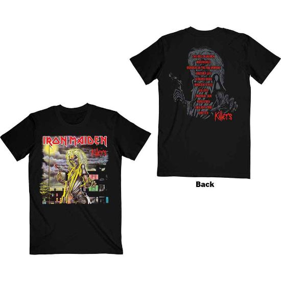 Picture of Iron Maiden Unisex T-Shirt: Killers V.2. Album Track list Back Print