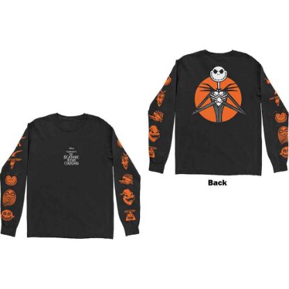 Picture of The Nightmare Before Christmas Unisex Long Sleeve T-Shirt: All Characters Orange Back & Sleeve Print