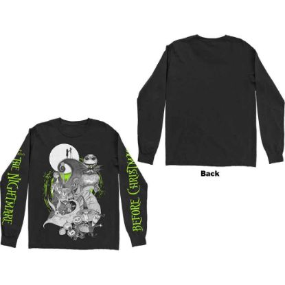 Picture of The Nightmare Before Christmas Unisex Long Sleeve T-Shirt: Characters Green Glow Sleeve Print