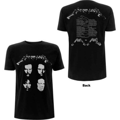 Picture of Metallica Unisex T-Shirt: 4 Faces Back Print