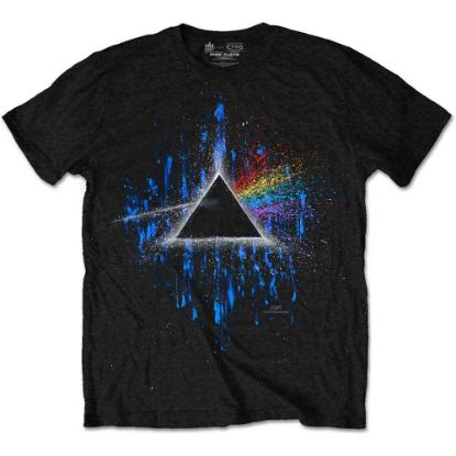 Picture of Pink Floyd Unisex T-Shirt: Dark Side of the Moon Blue Splatter