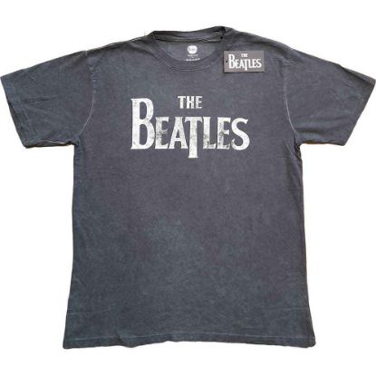 Picture of The Beatles Unisex T-Shirt: Drop T Logo Snow Wash Wash Collection