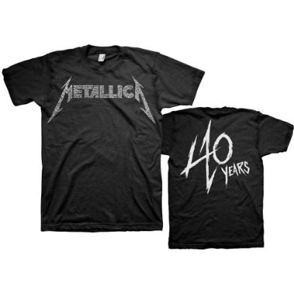 Picture of Metallica Unisex T-Shirt: 40th Anniversary Songs Logo Back Print