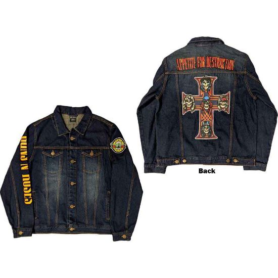 Picture of Guns N' Roses Unisex Denim Jacket: Appetite For Destruction Back & Sleeve Print