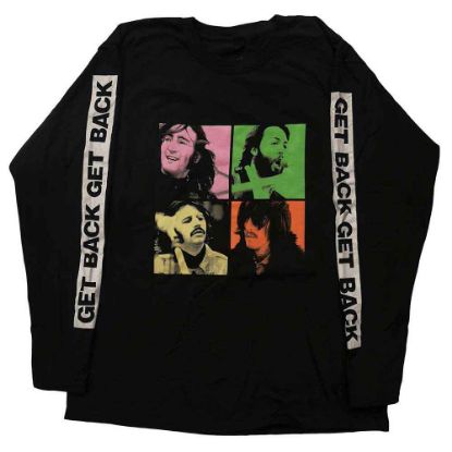 Picture of The Beatles Unisex Long Sleeve T-Shirt: Get Back Studio Shots Sleeve Print