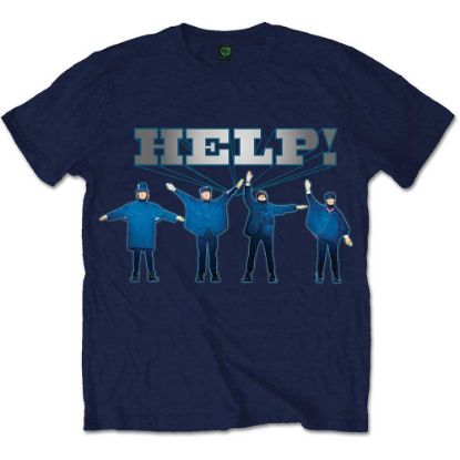 Picture of The Beatles Unisex T-Shirt: HELP! Silver Logo