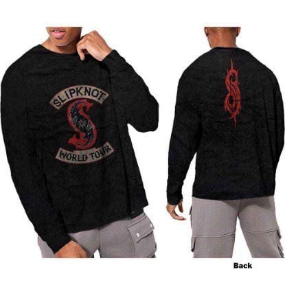 Picture of Slipknot Unisex Long Sleeve T-Shirt: Patched Up Wash Collection & Back Print