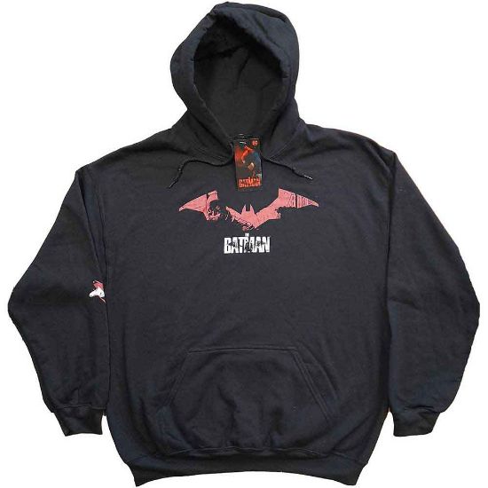 Picture of DC Comics Unisex Pullover Hoodie: The Batman Logo Sketch Sleeve Print