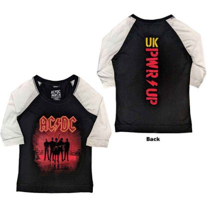 Picture of AC/DC Ladies Raglan T-Shirt: PWR-UP UK Back Print