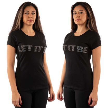 Picture of The Beatles Ladies T-Shirt: Let It Be Crystals Embellished