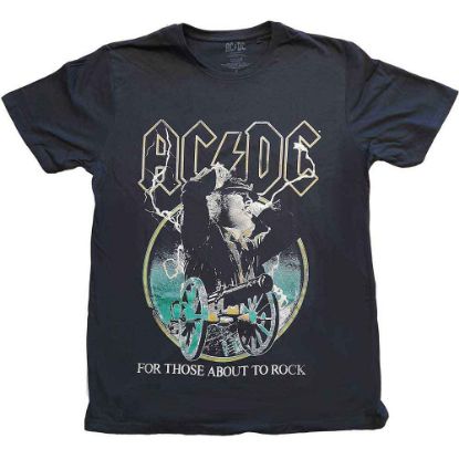 Picture of AC/DC Unisex T-Shirt: For Those About To Rock Yellow Outlines