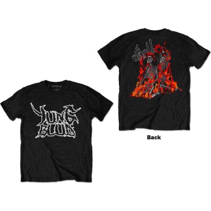 Picture of Yungblud Unisex T-Shirt: Weird Flaming Skeletons Back Print