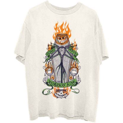 Picture of The Nightmare Before Christmas Unisex T-Shirt: Orange Flames Pumpkin King