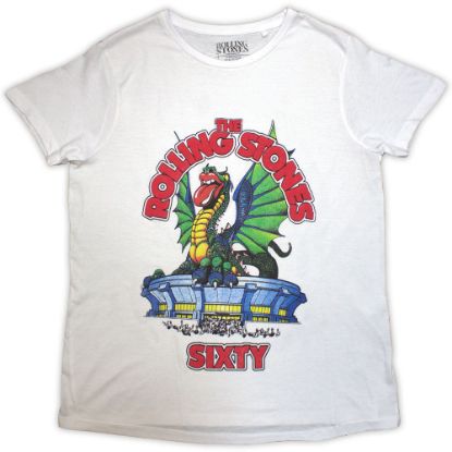 Picture of The Rolling Stones Ladies T-Shirt: Sixty Stadium Dragon Puff Print
