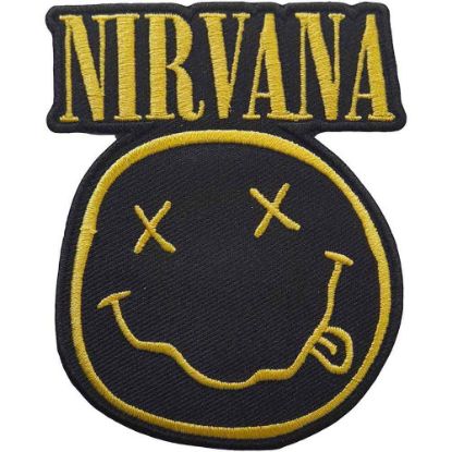 Picture of Nirvana Woven Patch: Logo & Happy Face Cut-out (Standard) 