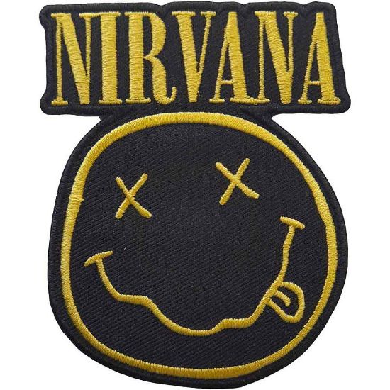 Picture of Nirvana Woven Patch: Logo & Happy Face Cut-out (Standard) 