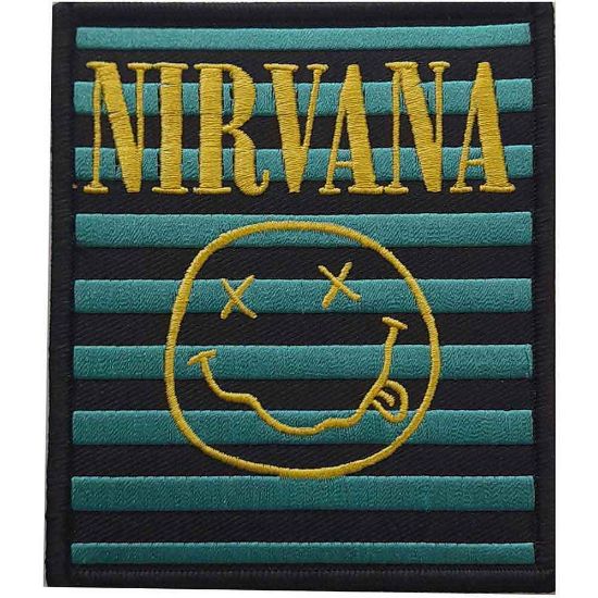 Picture of Nirvana Woven Patch: Logo & Happy Face Stripes (Standard) 