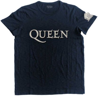 Picture of Queen Unisex T-Shirt: Logo & Crest Applique