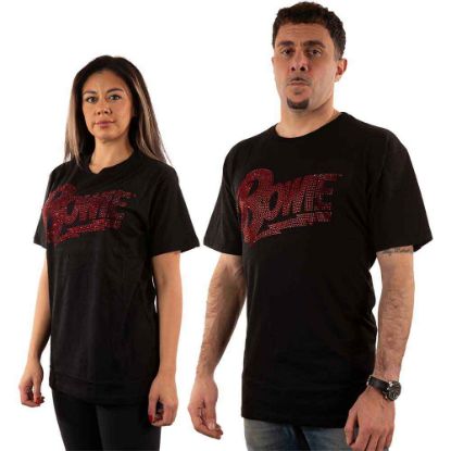 Picture of David Bowie Unisex T-Shirt: Logo Embellished