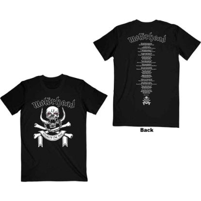 Picture of Motorhead Unisex T-Shirt: March or Die Lyrics Back Print