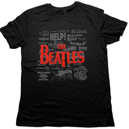 Picture of The Beatles Unisex T-Shirt: Titles & Logos Puff Print