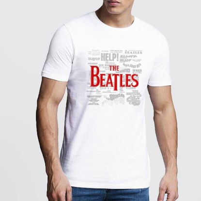 Picture of The Beatles Unisex T-Shirt: Titles & Logos Puff Print
